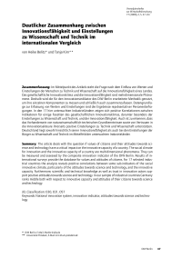 Deutlicher Zusammenhang zwischen Innovationsfähigkeit und Einstellungen zu Wissenschaft und Technik im internationalen Vergleich