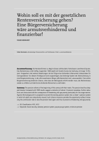 Wohin soll es mit der gesetzlichen Rentenversicherung gehen? Eine Bürgerversicherung wäre armutsverhindernd und finanzierbar!