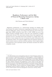 Regulatory Forbearance and the Role of Financial Reporting Transparency during a Bank Crisis