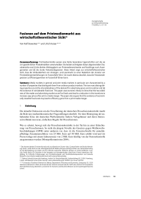 Fusionen auf dem Printmedienmarkt aus wirtschaftstheoretischer Sicht