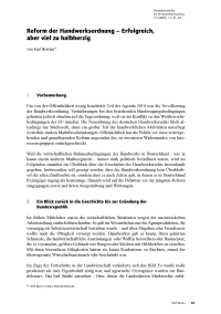 Reform der Handwerksordnung – Erfolgreich, aber viel zu halbherzig