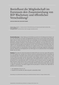 Beeinflusst die Mitgliedschaft im Euroraum den Zusammenhang von BIP-Wachstum und öffentlicher Verschuldung