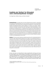 Kombilohn oder Workfare? Zur Wirksamkeit zweier arbeitsmarktpolitischer Strategien