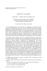 Dynastien – Träger der Staatsbildung? Überlegungen zu Herrschaft und Staatsbildung in kulturvergleichender Perspektive anlässlich einer prominenten Neuerscheinung