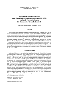 Die Entwicklung der Ausgaben in der Gesetzlichen Krankenversicherung bis 2050 – bleibende Herausforderung für die deutsche Gesundheitspolitik