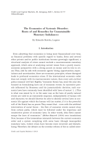 The Economics of Systemic Disorder: Roots of and Remedies for Unsustainable Monetary Imbalances
