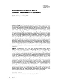 Arbeitsmarktpolitik: Falsche Anreize vermeiden, Fehlentwicklungen korrigieren