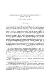 Amtshaftung und Wirtschaftsüberwachung durch Private