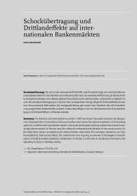 Schockübertragung und Drittlandeffekte auf inter-nationalen Bankenmärkten