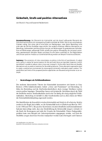 Sicherheit, Strafe und positive Alternativen