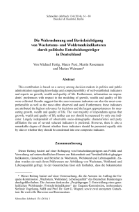 Die Wahrnehmung und Berücksichtigung von Wachstums- und Wohlstandsindikatoren durch politische Entscheidungsträger in Deutschland