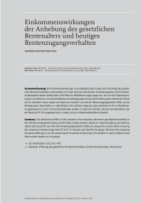 Einkommenswirkungen der Anhebung des gesetzlichen Rentenalters und heutiges Rentenzugangsverhalten