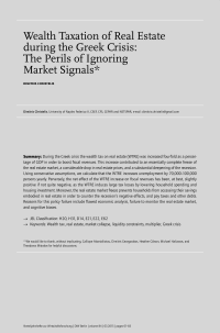 Wealth Taxation of Real Estate during the Greek Crisis: The Perils of Ignoring Market Signals
