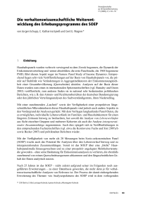 Die verhaltenswissenschaftliche Weiterentwicklung des Erhebungsprogramms des SOEP