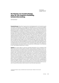 Die Nutzung von Gesamtrechnungsdaten für eine integrierte Nachhaltigkeitsberichterstattung