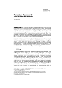 Ökonomische Argumente für publizistischen Wettbewerb