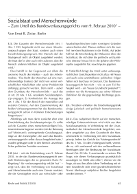 Sozialstaat und Menschenwürde