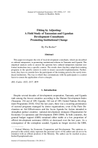 Fitting by Adjusting: A Field Study of Tanzanian and Ugandan Development Consultants Promoting Institutional Change