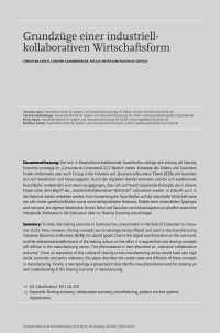 Grundzüge einer industriell-kollaborativen Wirtschaftsform
