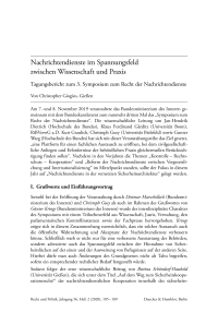 Nachrichtendienste im Spannungsfeld zwischen Wissenschaft und Praxis