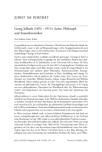 Georg Jellinek (1851 – 1911): Jurist, Philosoph und Staatstheoretiker
