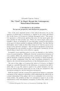The “Trust” in Hegel: Beyond the Contemporary Meta-Ethical Discussion