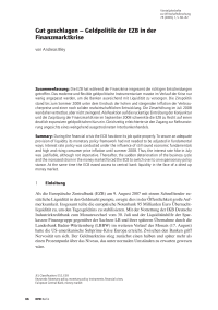 Gut geschlagen – Geldpolitik der EZB in der Finanzmarktkrise