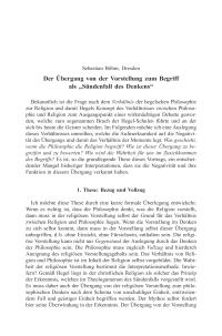 Der Übergang von der Vorstellung zum Begriff als „Sündenfall des Denkens“