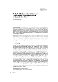 Vertikale fiskalische Externalitäten und Kofinanzierung in der Regionalpolitik der Europäischen Union