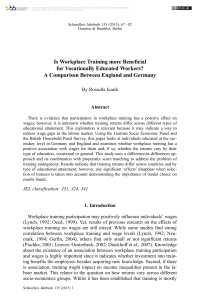 Is Workplace Training more Beneficial for Vocationally Educated Workers? A Comparison Between England and Germany