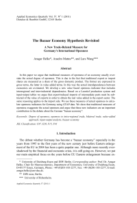The Bazaar Economy Hypothesis Revisited. A New Trade-Related Measure for Germany's International Openness