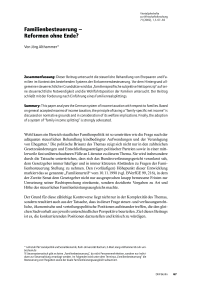 Familienbesteuerung – Reformen ohne Ende?