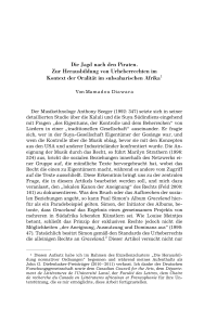 Die Jagd nach den Piraten. Zur Herausbildung von Urheberrechten im Kontext der Oralität im subsaharischen Afrika