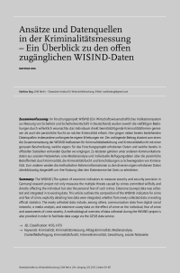 Ansätze und Datenquellen in der Kriminalitätsmessung – Ein Überblick zu den offen zugänglichen WISIND-Daten