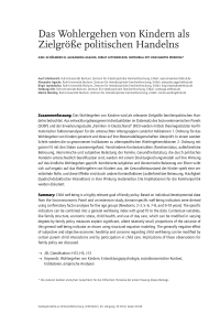 Das Wohlergehen von Kindern als Zielgröße politischen Handelns