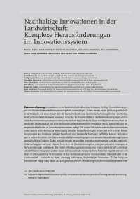 Nachhaltige Innovationen in der Landwirtschaft: Komplexe Herausforderungen im Innovationssystem