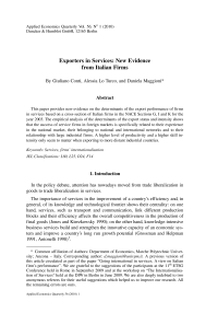 Exporters in Services: New Evidence from Italian Firms