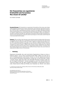 Die Finanzströme von organisierter Kriminalität und Terrorismus: Was wissen wir (nicht)?