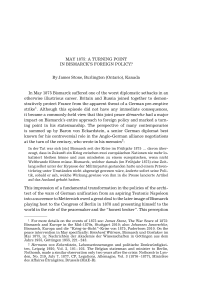 May 1875: A Turning Point in Bismarck's Foreign Policy