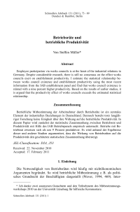 Betriebsräte und betriebliche Produktivität