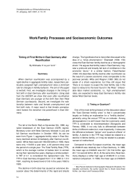 Timing of First Births in East Germany after Reunification