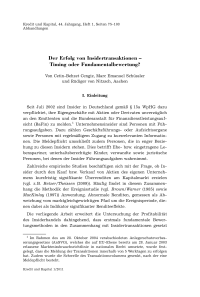 Der Erfolg von Insidertransaktionen – Timing oder Fundamentalbewertung?