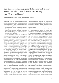 Das Bundesverfassungsgericht als auβenpolitischer Akteur: von der “Out-of-Area-Entscheidung” zum “Tornado-Einsatz”
