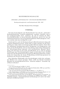 Zwischen “Entfesselung“ und neuen Restriktionen. Rechtsprechungsbericht zum Hochschulrecht 2002–2007