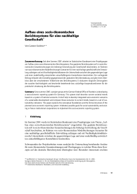 Aufbau eines sozio-ökonomischen Berichtssystems für eine nachhaltige Gesellschaft