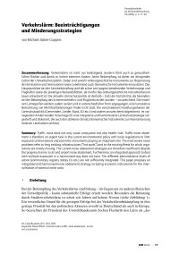 Verkehrslärm: Beeinträchtigungen und Minderungsstrategien