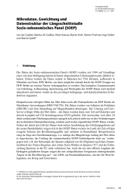 Mikrodaten, Gewichtung und Datenstruktur der Längsschnittstudie Sozio-oekonomisches Panel (SOEP)