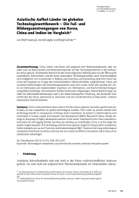 Asiatische Aufhol-Länder im globalen Technologiewettbewerb – Die FuE- und Bildungsanstrengungen von Korea, China und Indien im Vergleich