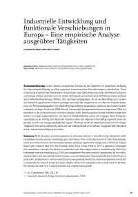 Industrielle Entwicklung und funktionale Verschiebungen in Europa – Eine empirische Analyse ausgeübter Tätigkeiten