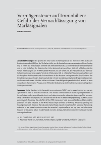 Vermögensteuer auf Immobilien: Gefahr der Vernachlässigung von Marktsignalen